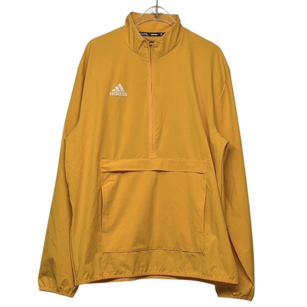 Adidas Men's Mustard Yellow Windbreaker Pullover Jacket